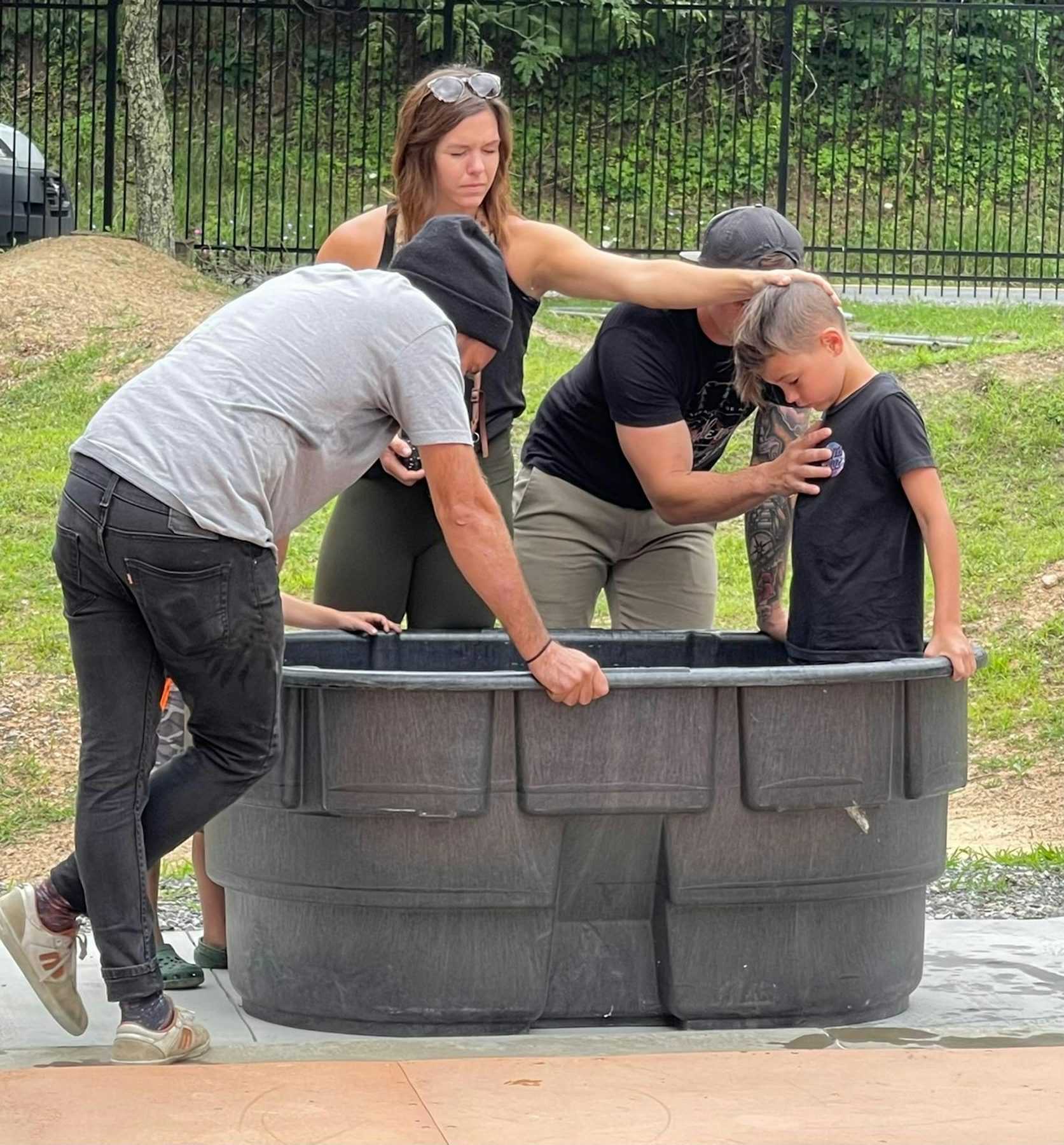 Baptism at camp.