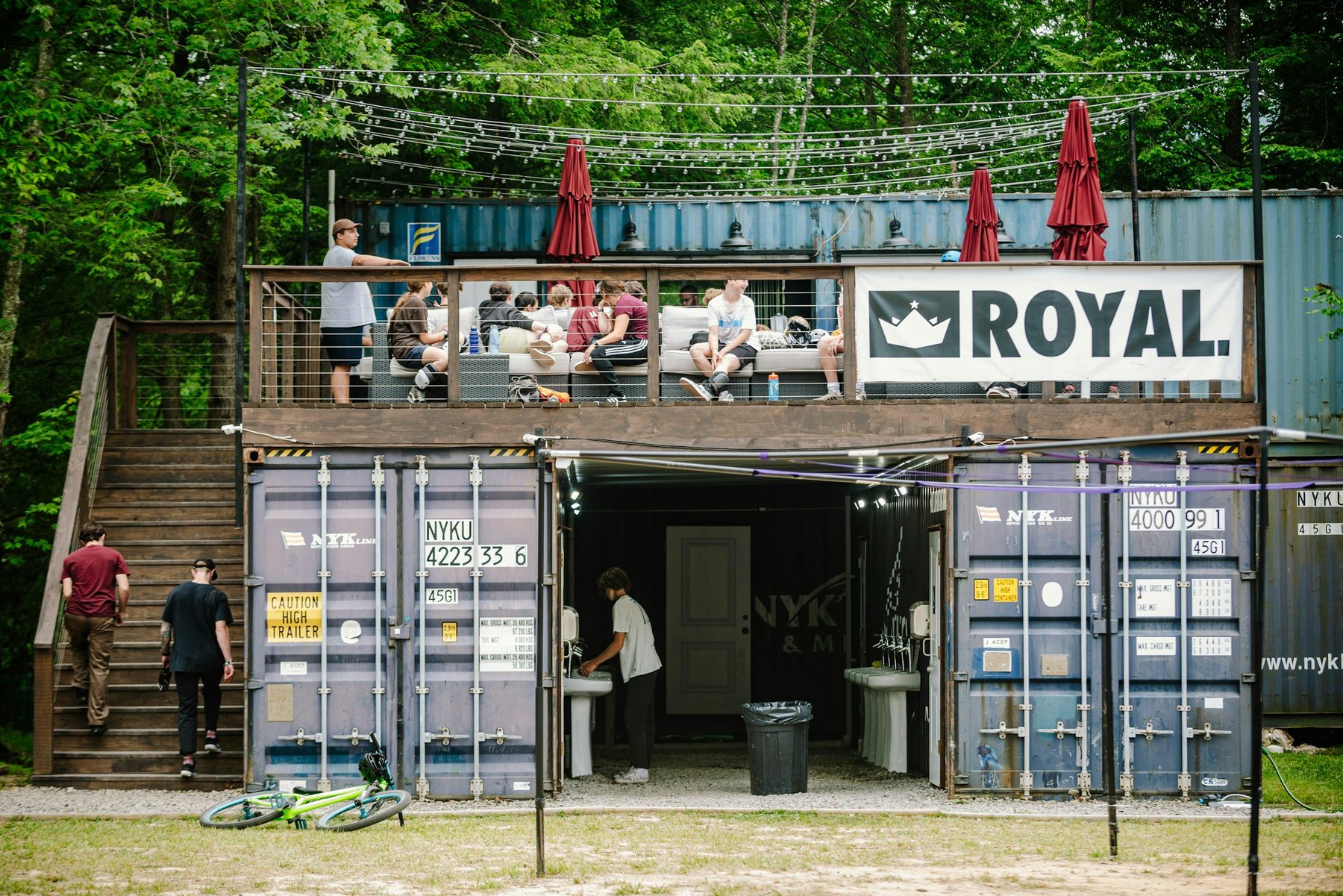 Bathrooms Conex Sinks Showers Patio — Camp ROYAL