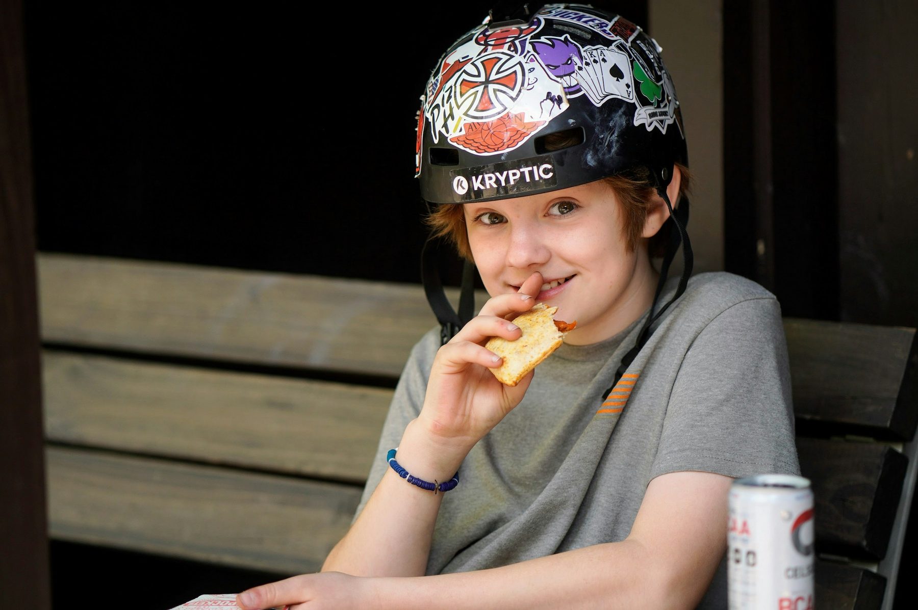 Camper grabbing a snack between sessions.