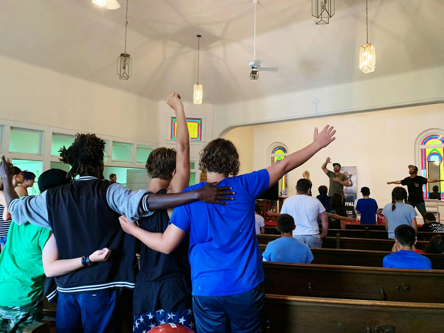 Campers in worship together at Camp ROYAL.